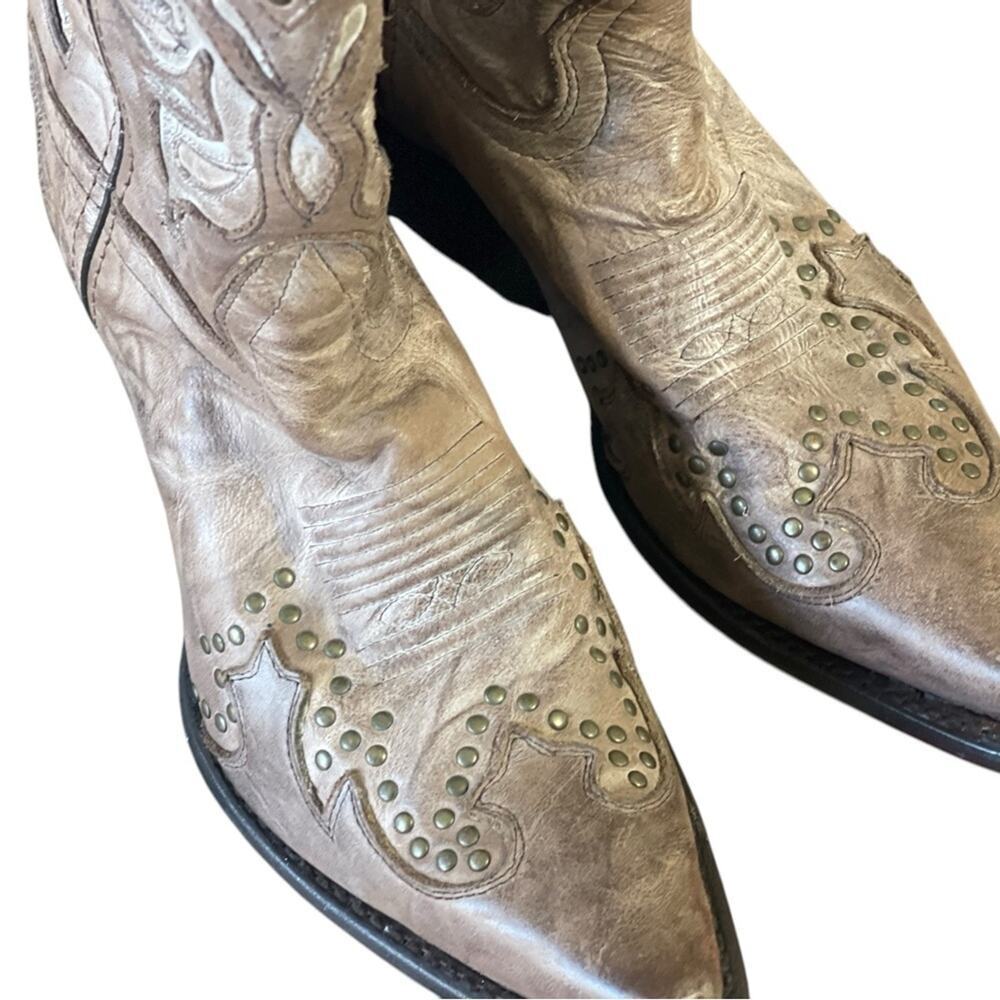 Sonora Riley Distressed Leather Butterfly Western Boots, Cowgirl, Festival, 8B - Picture 3 of 13